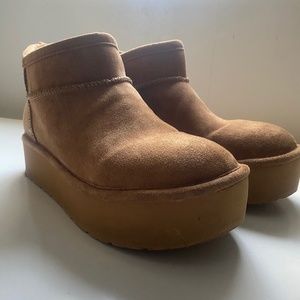 madden girl embrace platform sherpa booties winter slipper ankle boots